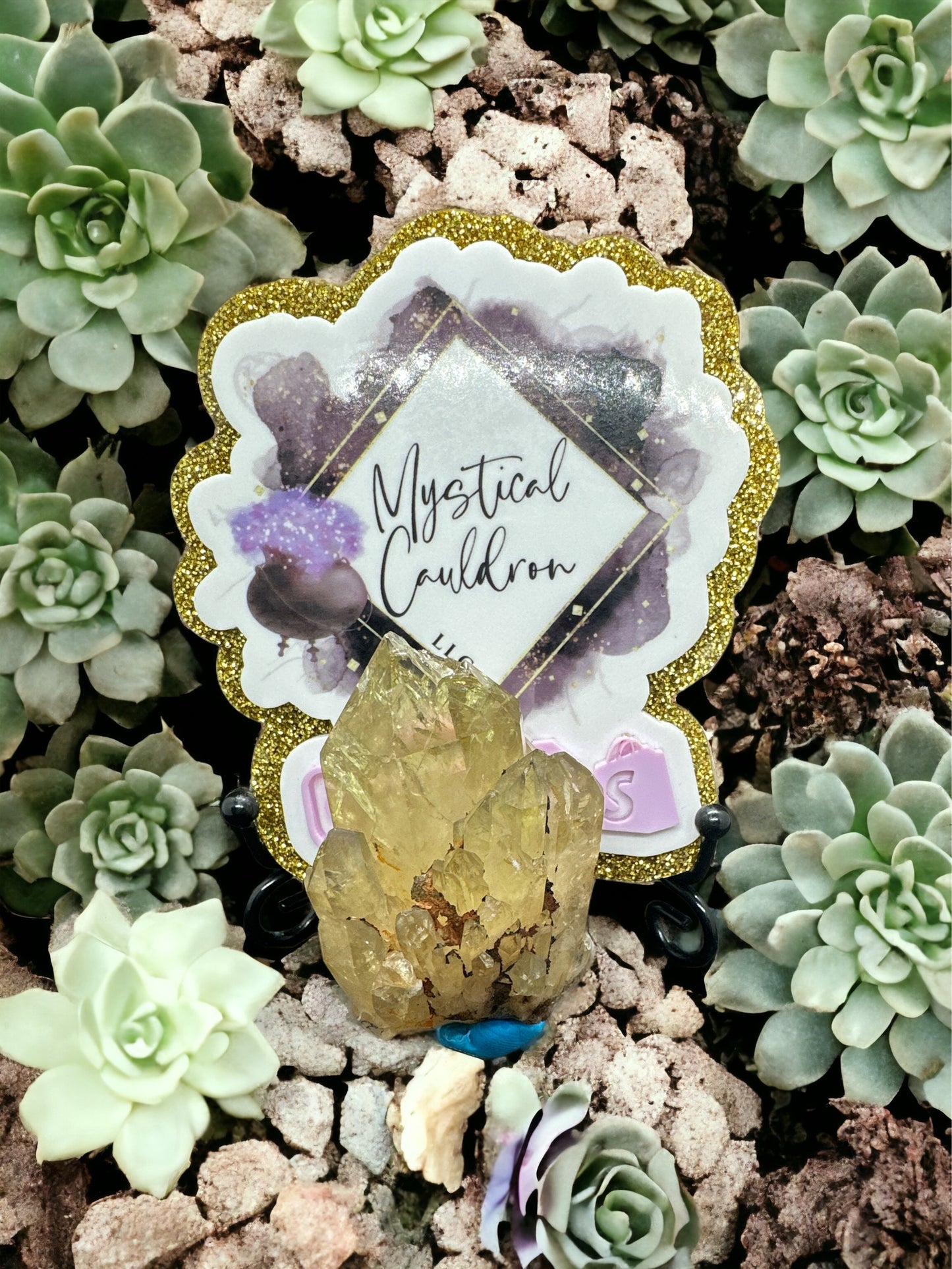 Citrine Cluster w/ rainbows