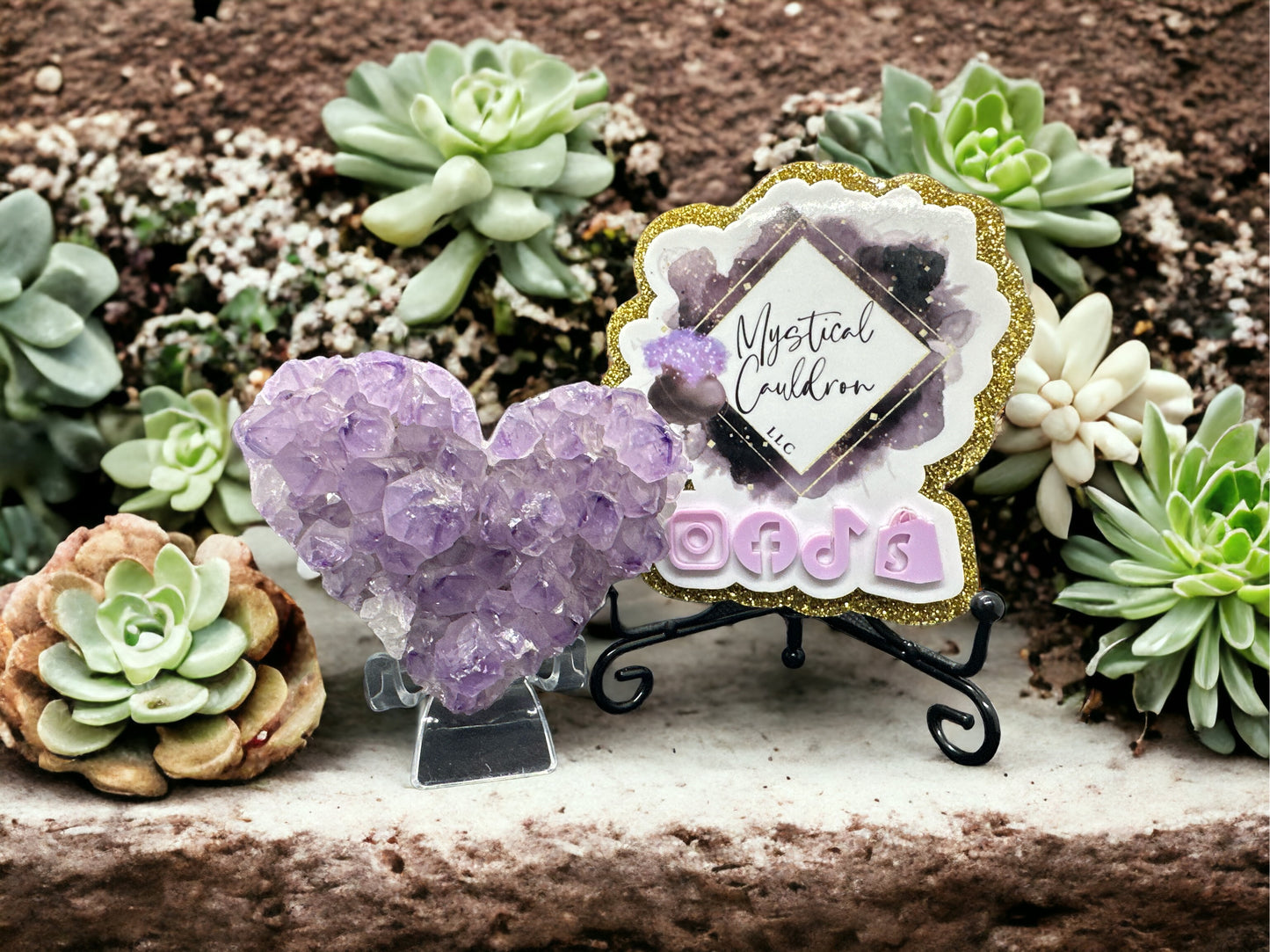 Amethyst Heart Cluster