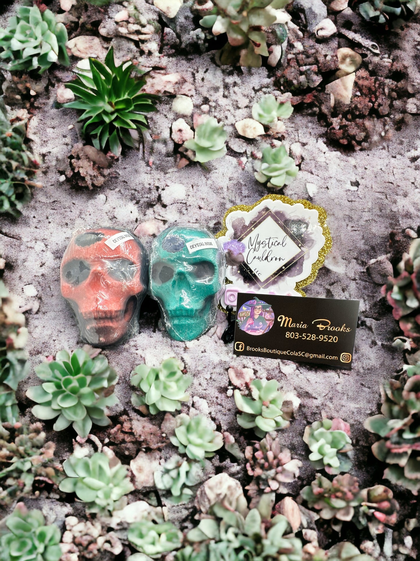 Skull Bath Bomb W/ Crystal