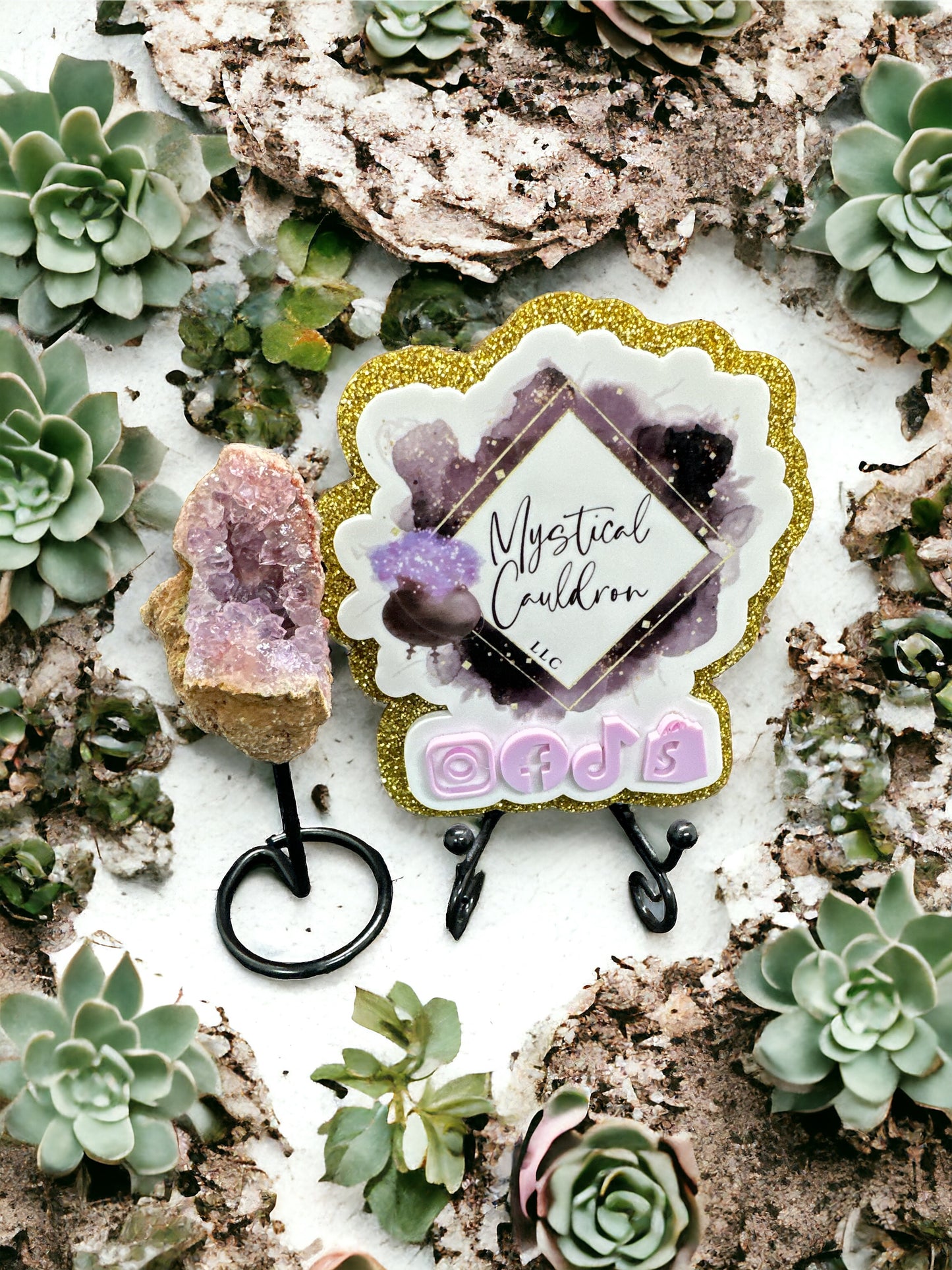 Pink Amethyst On Stand