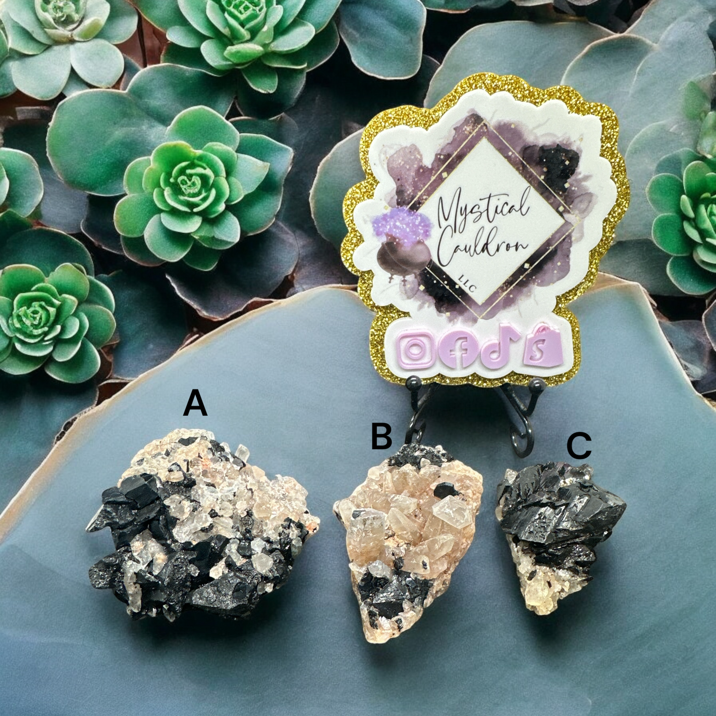 Black Tourmaline on Quartz