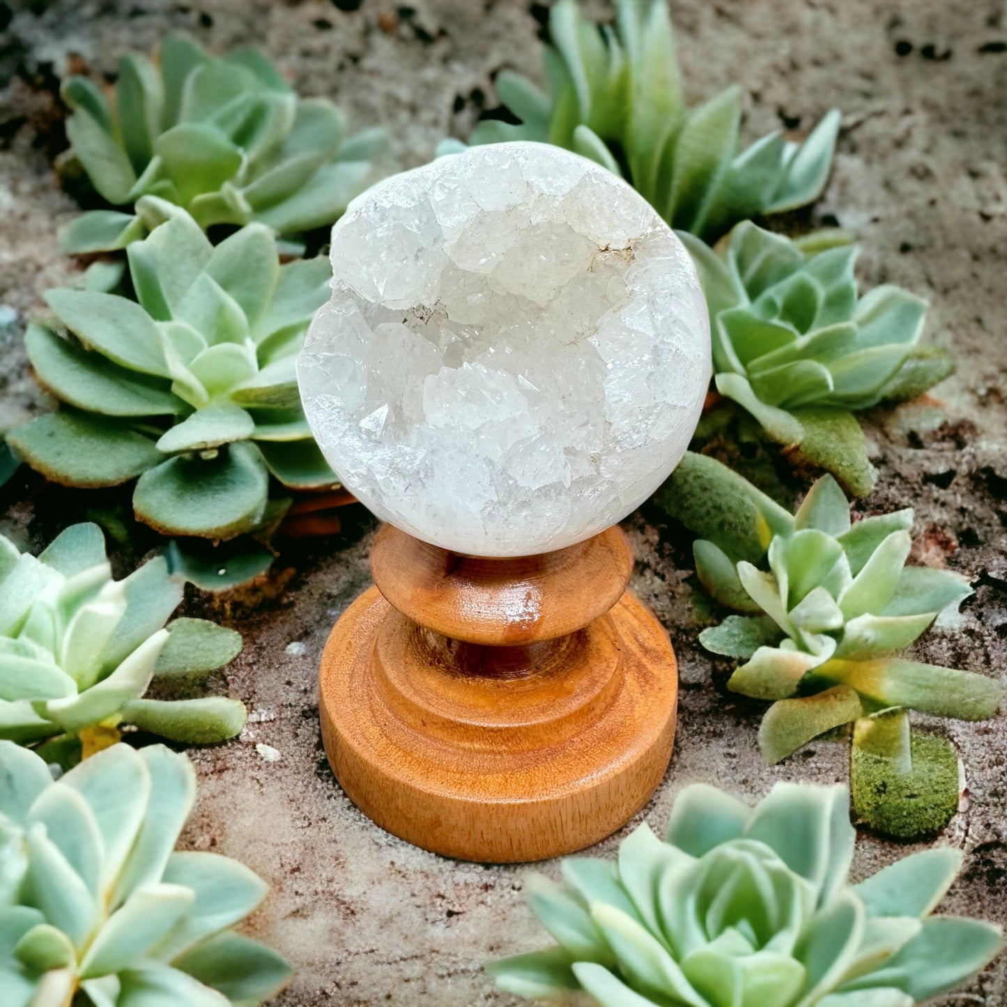 Clear Quarts Open Mouth Sphere