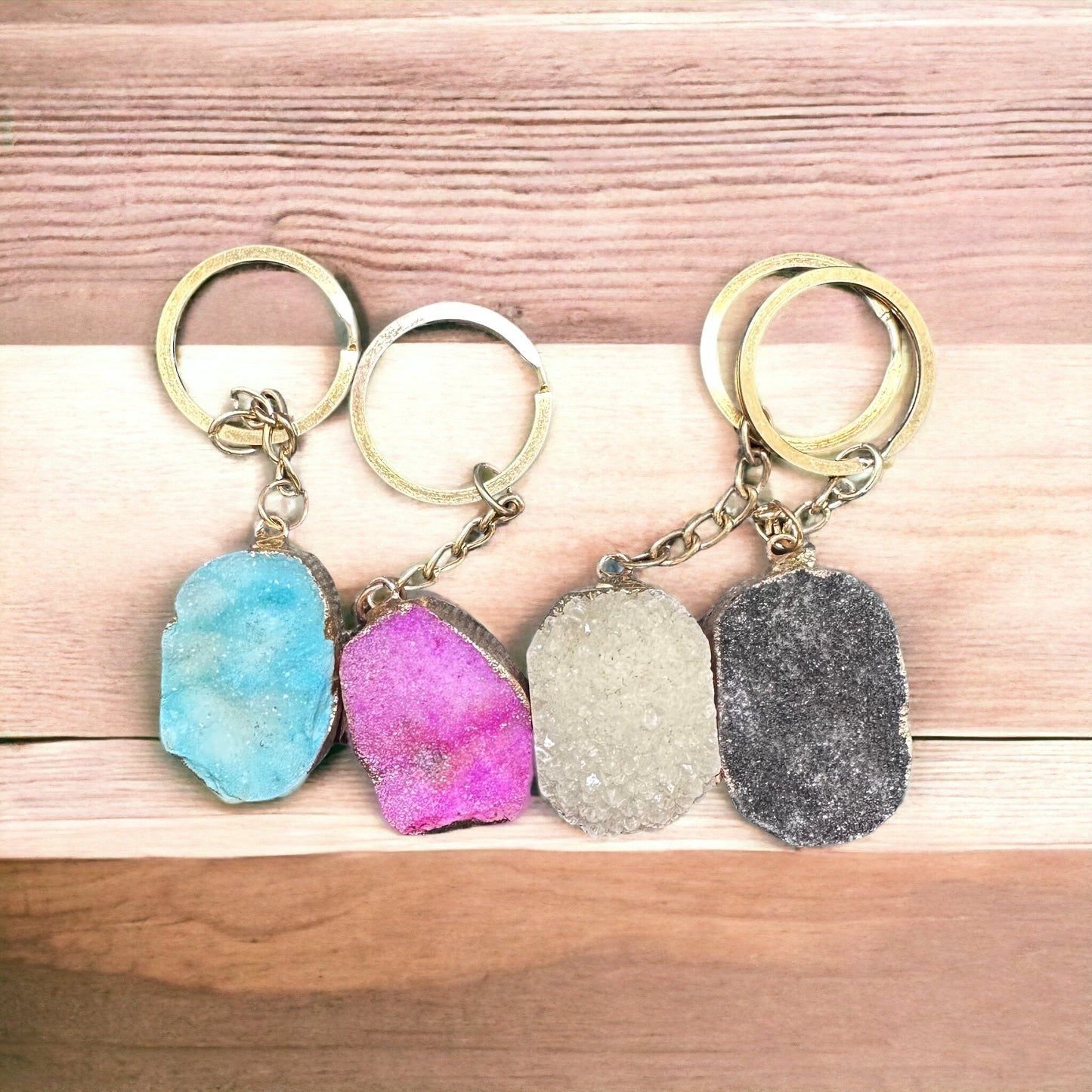 Dyed Crystal Keychain