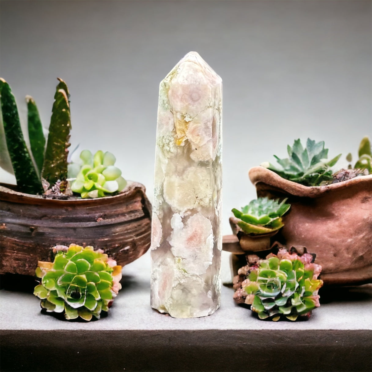 Flower Agate Point Broke Tip