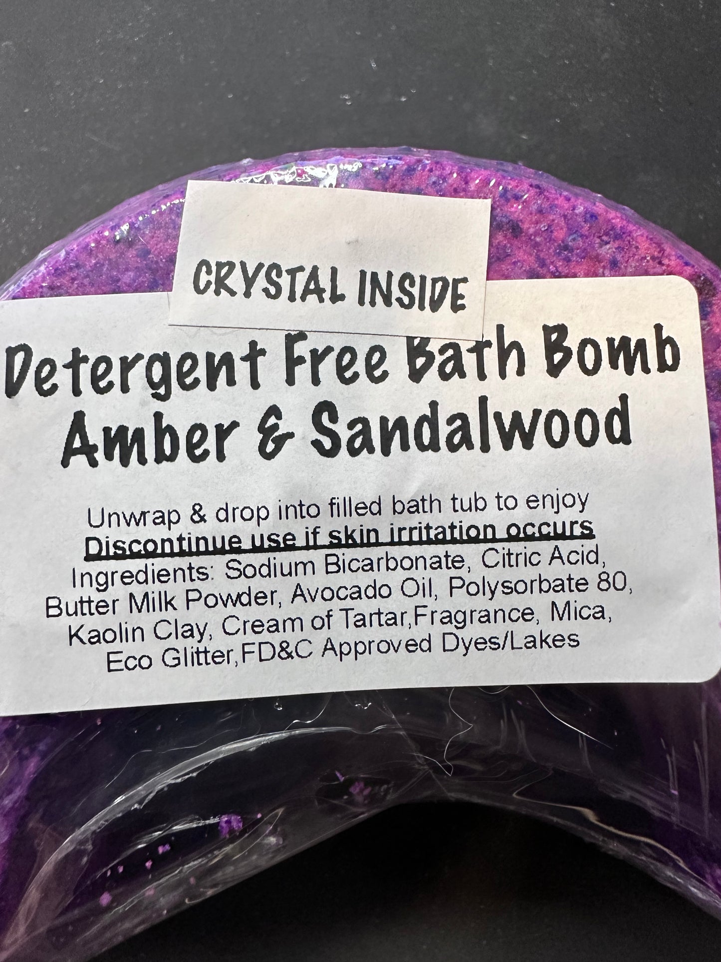 Triple Moon Bath Bomb W/ Crystal