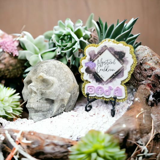 Clear Quartz/pyrite skull