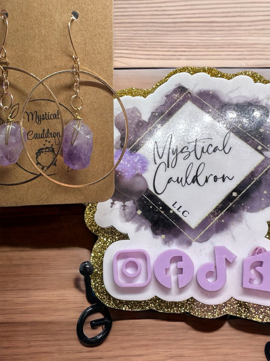 Hoop Amethyst Earring