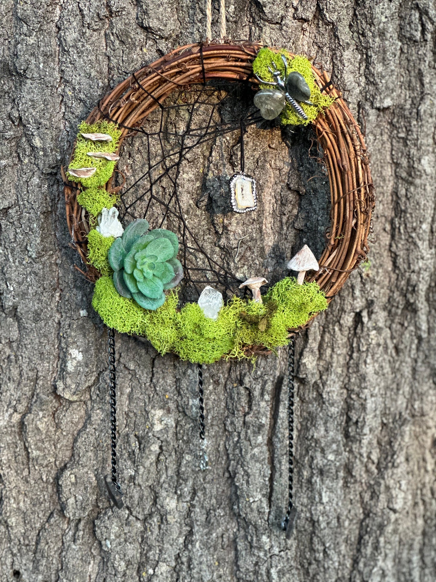 Crystal moss wreath