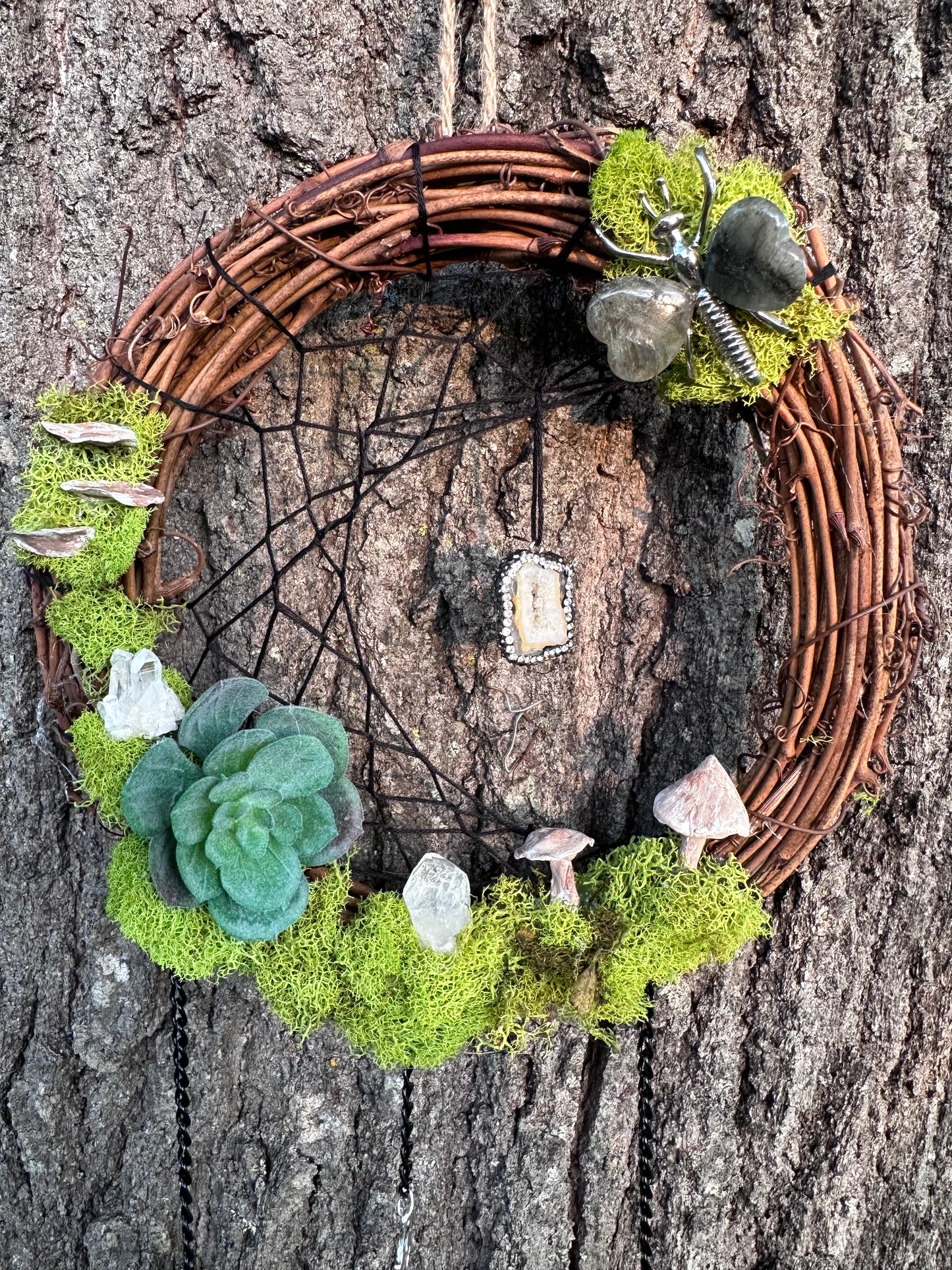 Crystal moss wreath