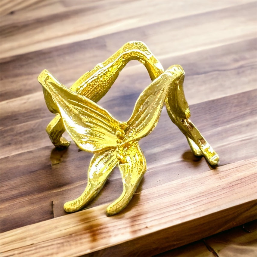 Gold butterfly sphere stand