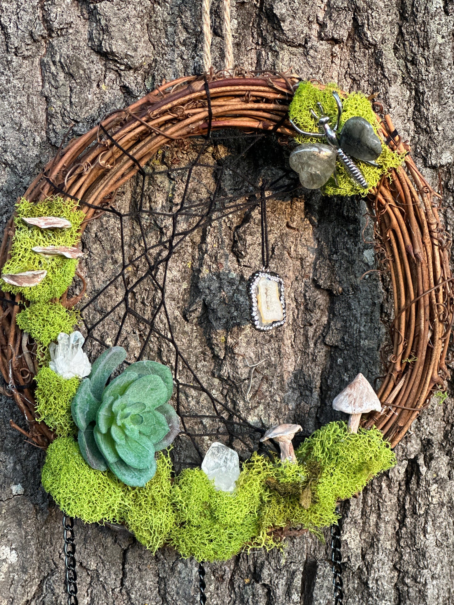 Crystal moss wreath