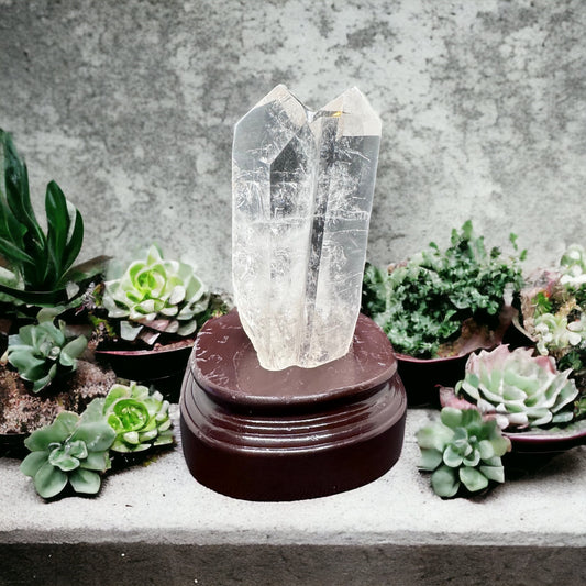 Double Clear Quartz w/ Stand