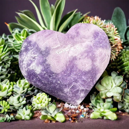 Lepidolite Heart