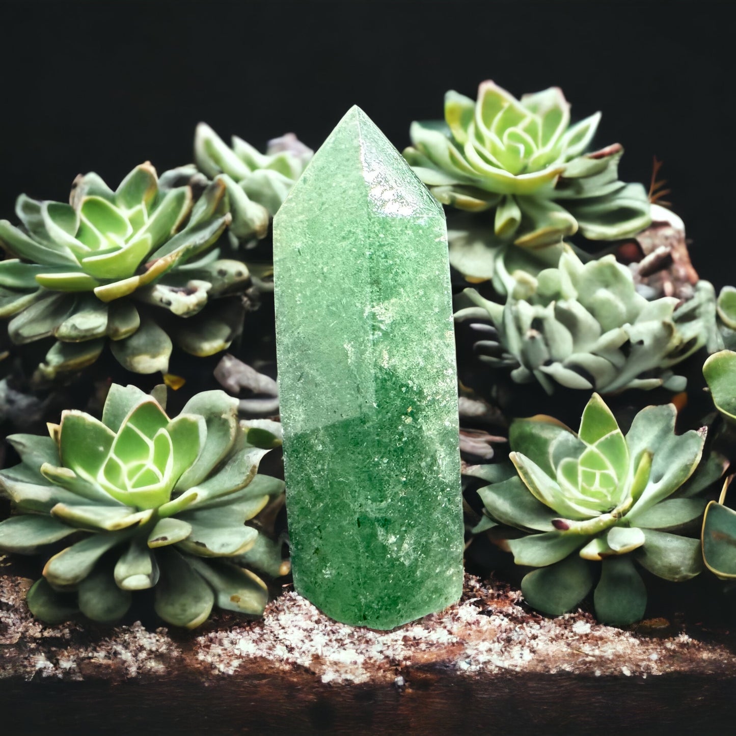 Green strawberry Quartz Point